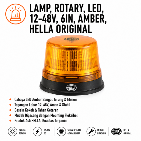 lamp rotary lede amber hella original
