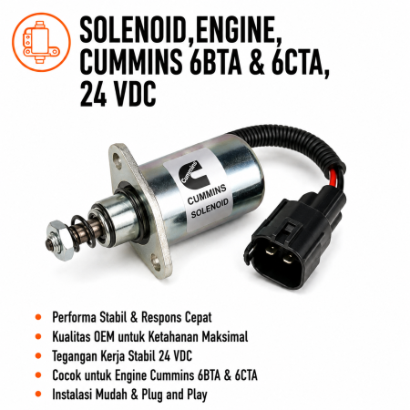 solenoid engine cummins 6bta & 6cta